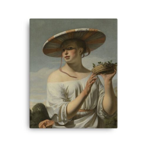 Meisje met een brede hoed canvas