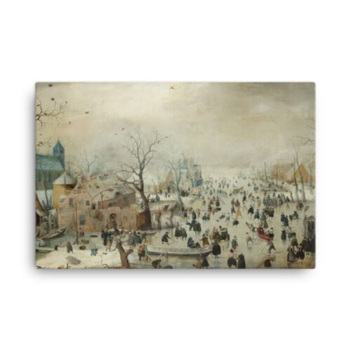 Winterlandschap met Schaatsers canvas